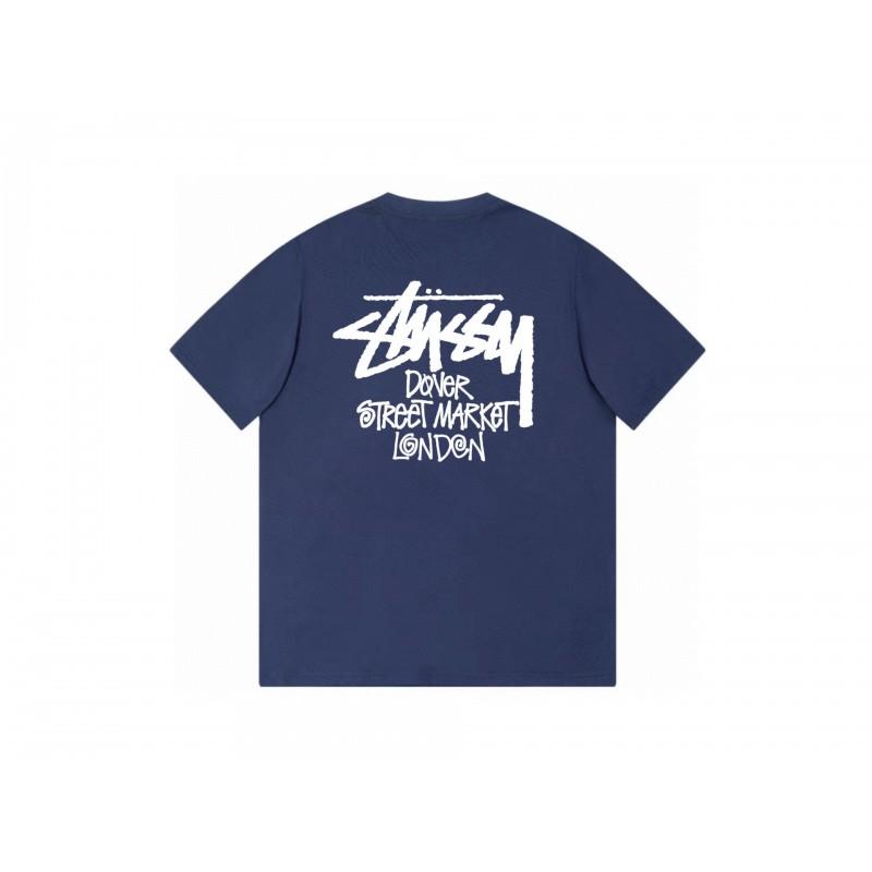 Stussy Short Sleeve T-Shirt Teens Loose Fit 270g Cotton Round Neck Casual Wear