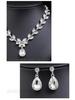 Leaf Shaped Elegant Bridal Jewelry Necklace Set for Evening Gown