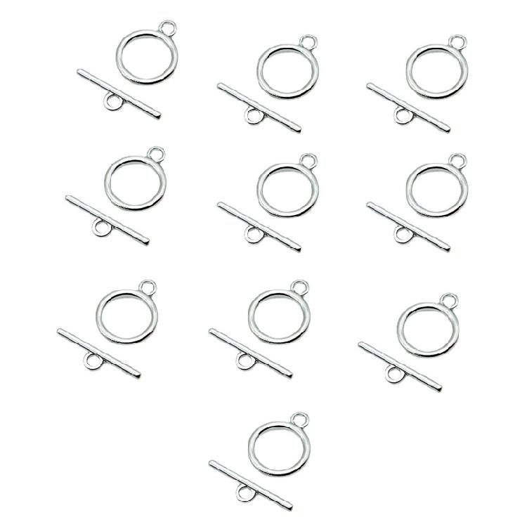 10 наборов для застежек с Т-образной планкой и круглой пряжкой, концевые застежки, Т-образные застежки, соединители для белый