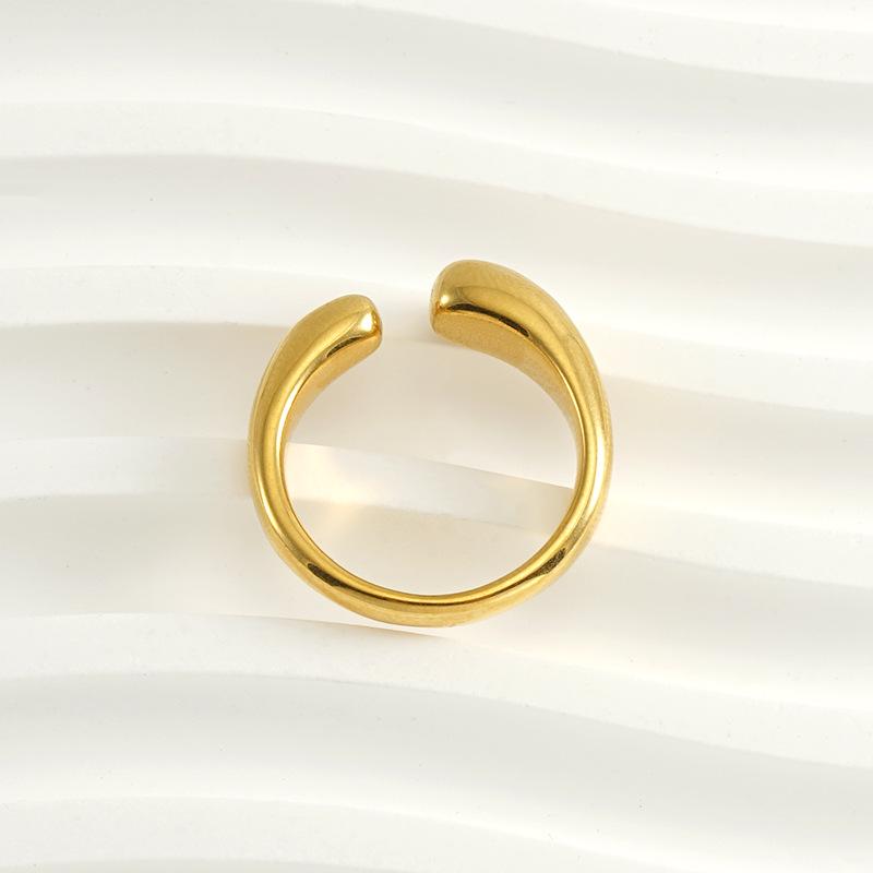 

Кольцо открытое из 18-каратного золота в европейском и американском стиле - Универсальный дизайн из нержавеющей стали и титана для женщин золотой