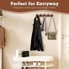 17.3'' Wall Mounted Coat Rack with 5 Hooks - Solid Walnut Wood Towel Rack for Bathroom, Entryway Hat Hanger, Space-Saving Farmhouse Decor for