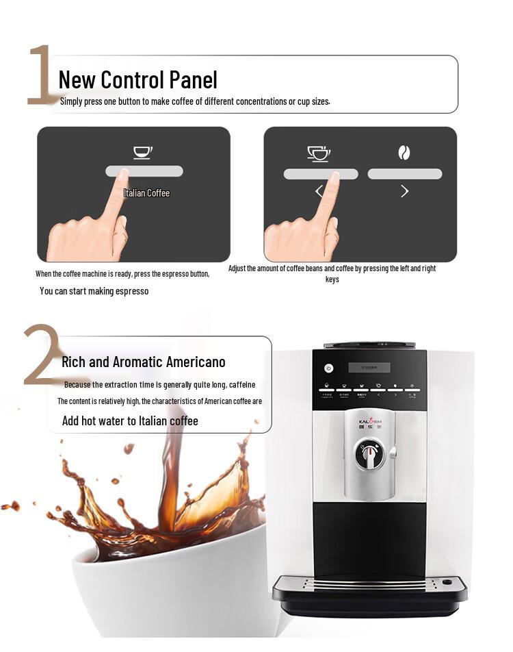 Kalamai 1604 Fully Automatic Italian Coffee Machine, Compact & Portable for Office