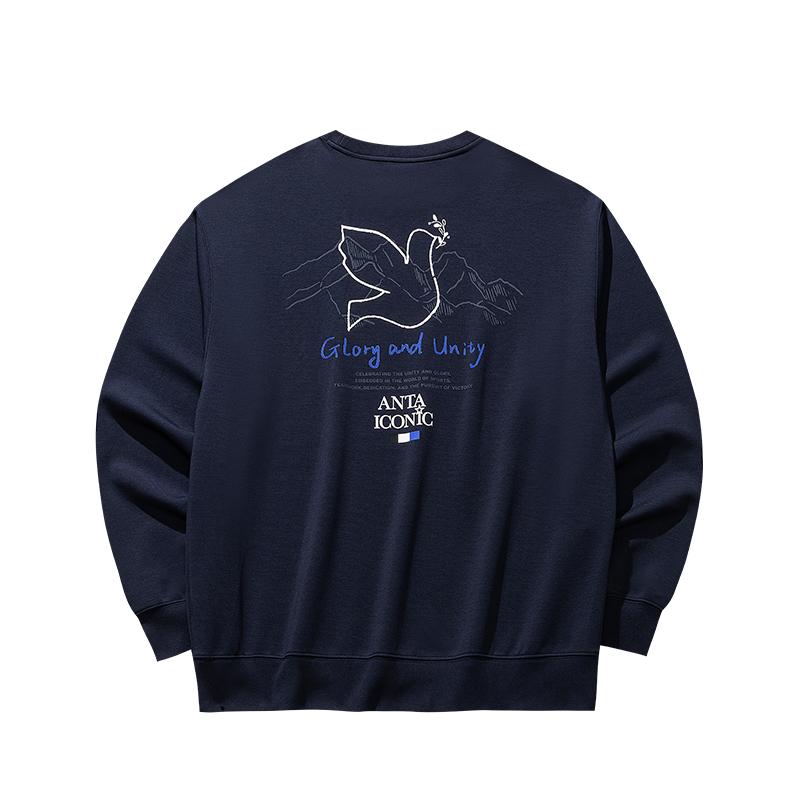 Anta Casual Loose Simple Comfortable Round Neck Pullover Sweatshirt Men Sweatshirt 152538706-3