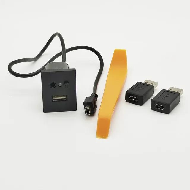 1 PC Car USB AUX Gniazdo wejściowe adapter kabla USB Gniazdo interfejsu Przycisk dla Ford Focus 2 mk2 2009 2010 2011