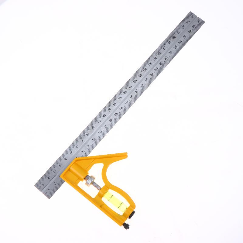 Multifunctional 300MM Adjustable Angle Ruler 12" Combination Square Ruler Woodworking Level Gauge Angle Metric Ruler