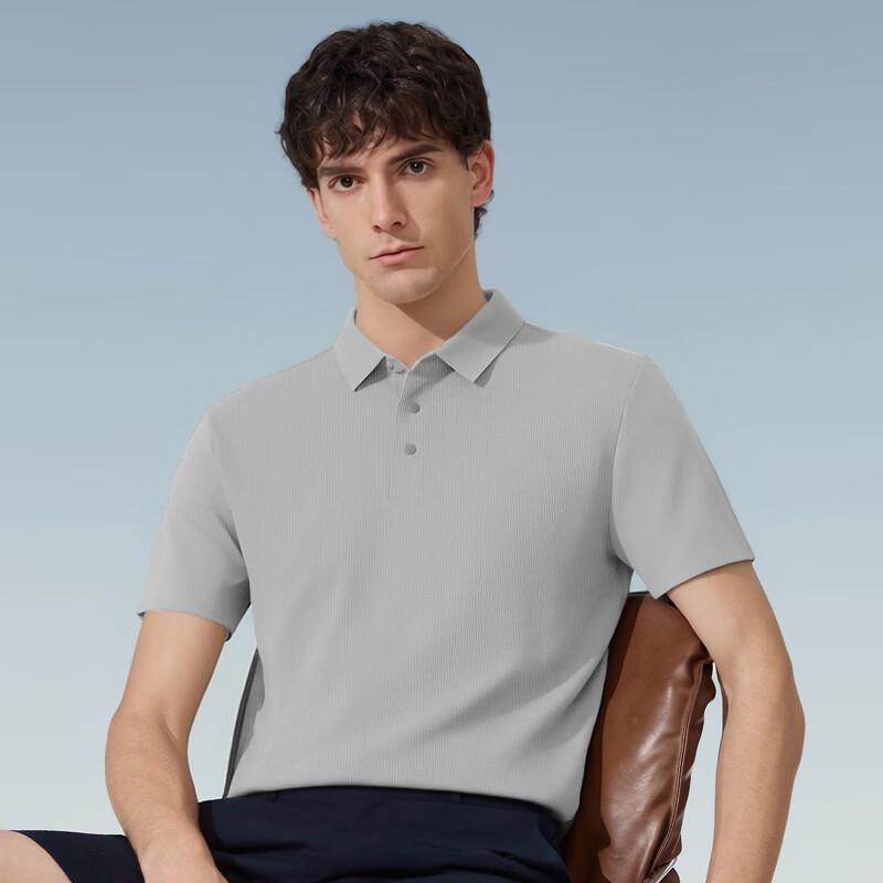 Judger Men s Ice-Cooling Antibacterial Seamless Short Sleeve Polo T-Shirt L