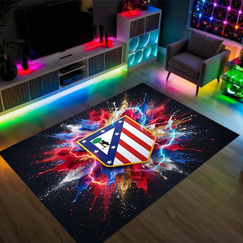 Design Atletico Madryt Kryształowy Aksamitny Dywan Przytulny Nie?Antypoślizgowy Dywan Wzorzysty Do Sypialni Salonu Przedpokoju