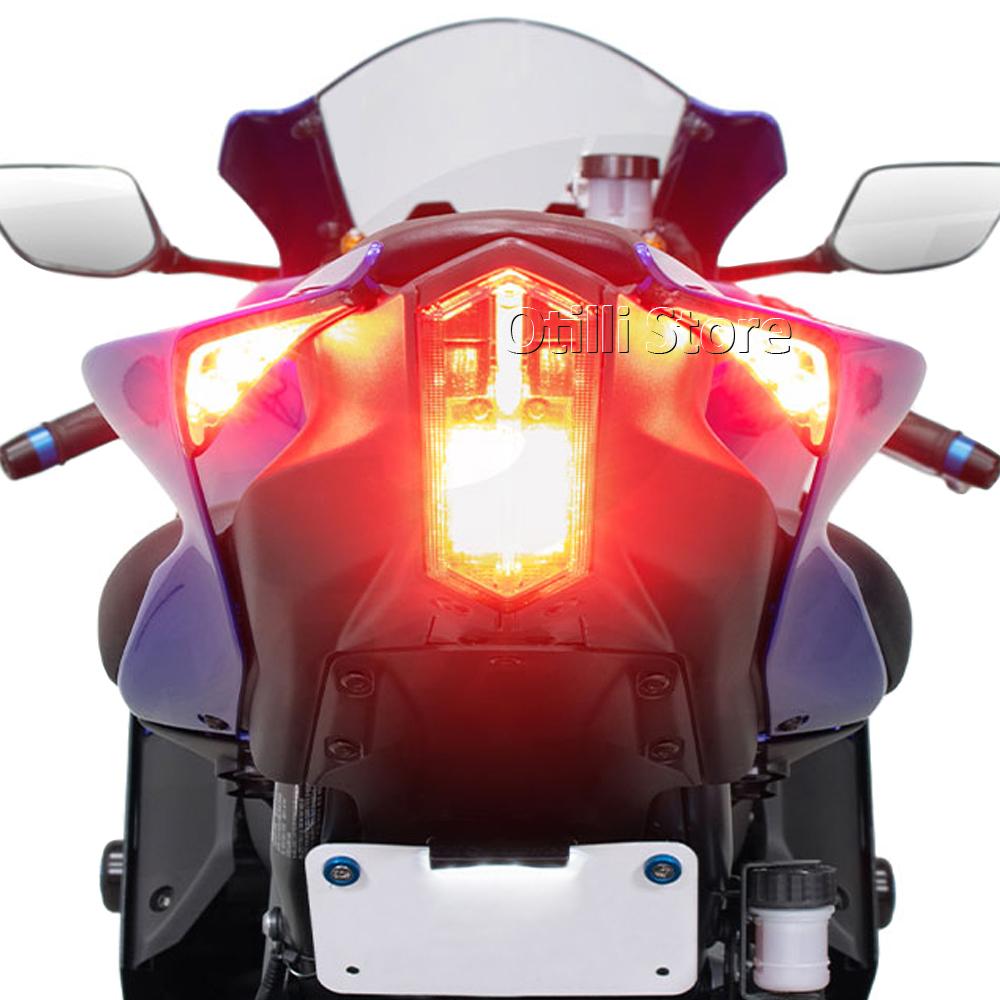 Motorcycle Tail Light For Yamaha YZF R7 YZFR7 YZF-R7 2022-2025 Integrated LED Rear Turn Signals Indicators Flashers Taillight