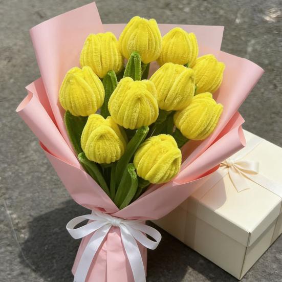 Acul de curățat pipe Finisat Flori Lalea Flori Artificiale Handmade Meșteșug Cadouri pentru Femei Mamă Soție