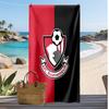 Bournemouth Football Print Beach Towel, Large Soft Quick Dry Towel for Beach Camping Swimming