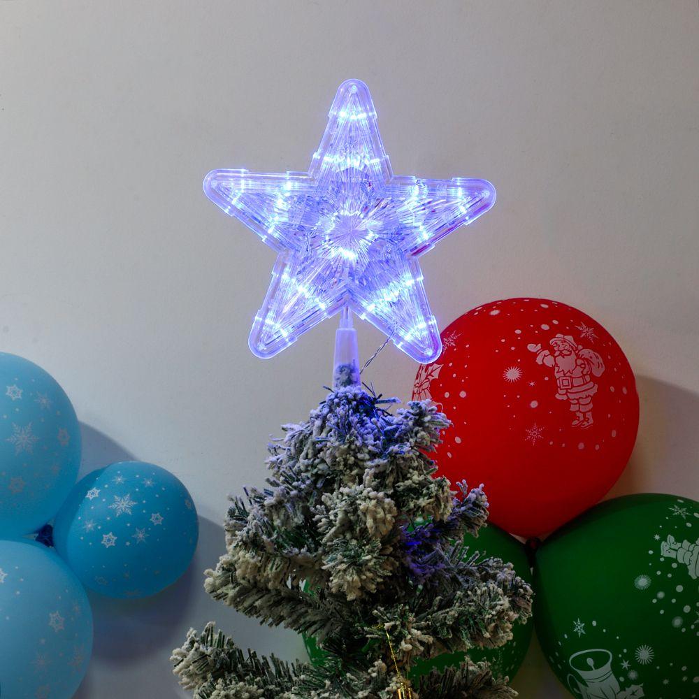 Ornaments Five-pointed Star Lamp Night Light Christmas Tree Top Ornaments LED Glowing Star