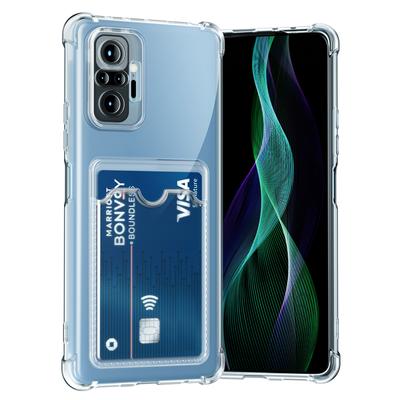 Etui na telefon z uchwytem na karty dla Xiaomi Redmi Note 10 Pro 10S 11 11s 12 12s 13c Note 13 Pro 5G Przezroczyste rogi Bumper Cover