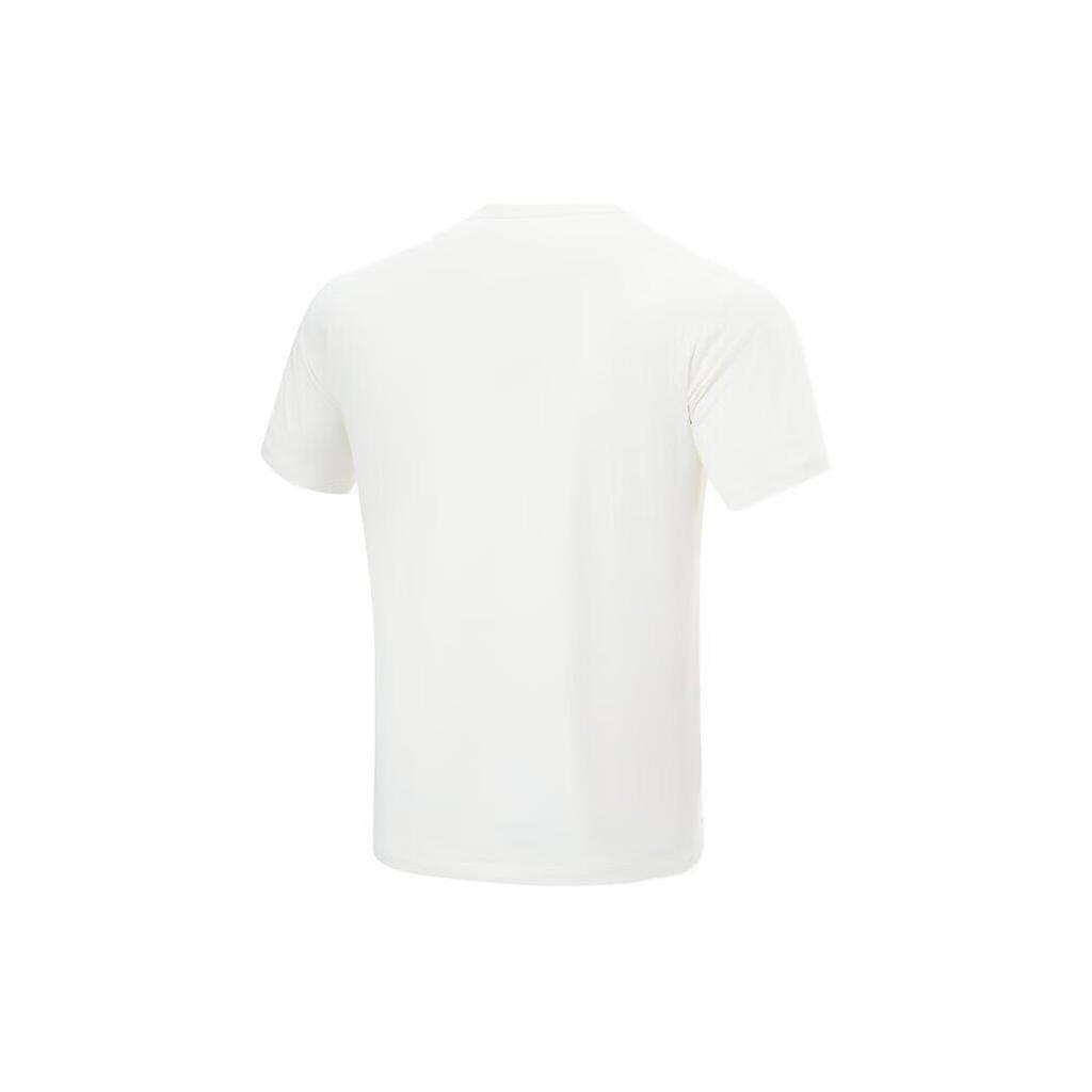 Li-Ning Fitness Series Logo Print Moisture-Wicking Quick-Dry Crew Neck Short Sleeve T-Shirt Men Tops Off-White ATSU479-5