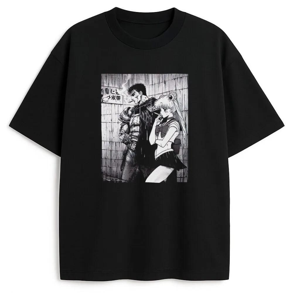 

2026 Fashion Cotton Sailor Moon Lost Americana Comfortable Y2K T-Shirt Summer Men Streetwear Parent-child Cotton Breathable ... 5XL різнокольоровий