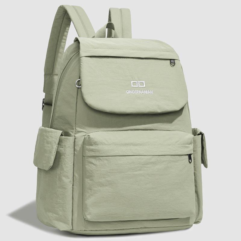 Solid Color Backpack Travel Outdoor Backpack Sports Student Schoolbag