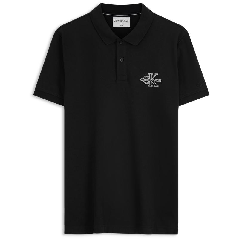 

Calvin Klein Business Casual Commuter Classic Printed Short Sleeve Polo Shirt Men tops Space-Black J325055 S