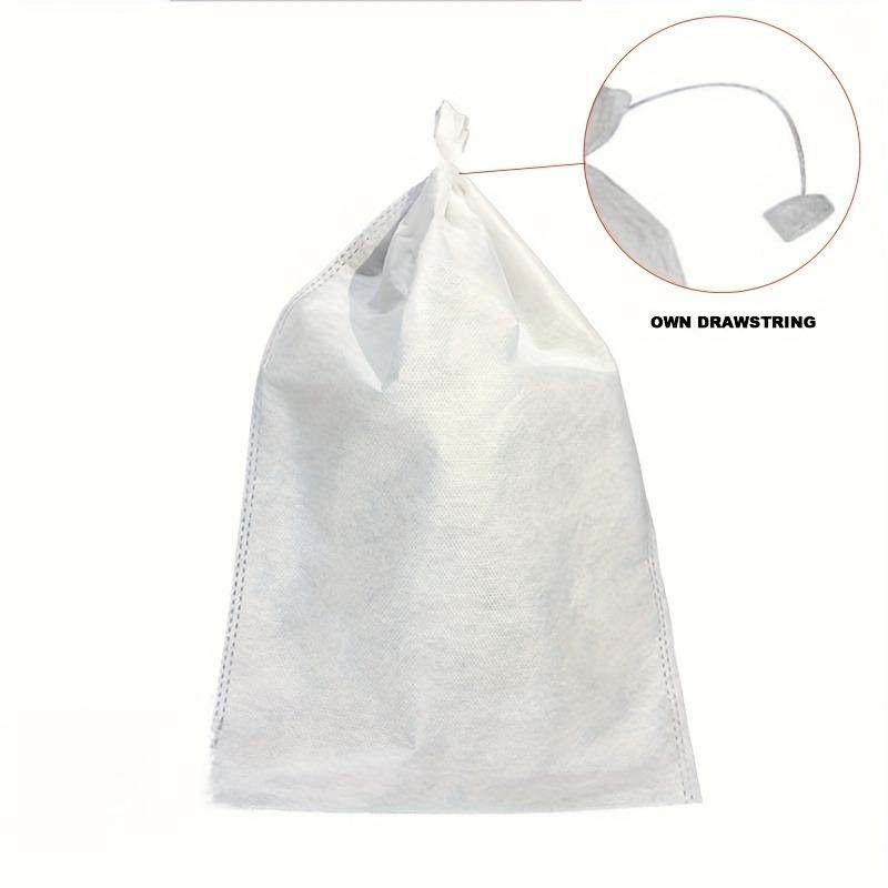 200pcs White Mesh Fruit Protection Bags Non-Woven Bird-proof Insect-proof for Vineyard Breathable Fruit Net Bags with Drawstring