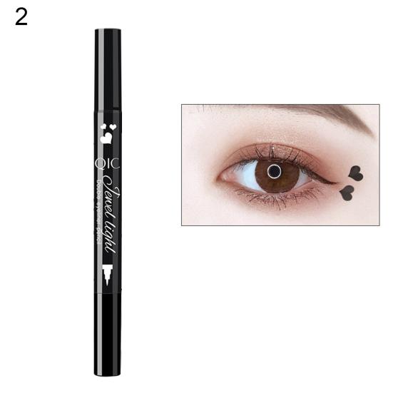 Long Lasting Double Head Liquid Eyeliner Cosmetics Makeup Tool with Cute Stamp