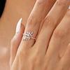 Luxury Trendy Shiny Zircon Branches Leaves Finger Rings For Women Men Temperament Vintage Leaf Opening Rings Wedding Jewelry