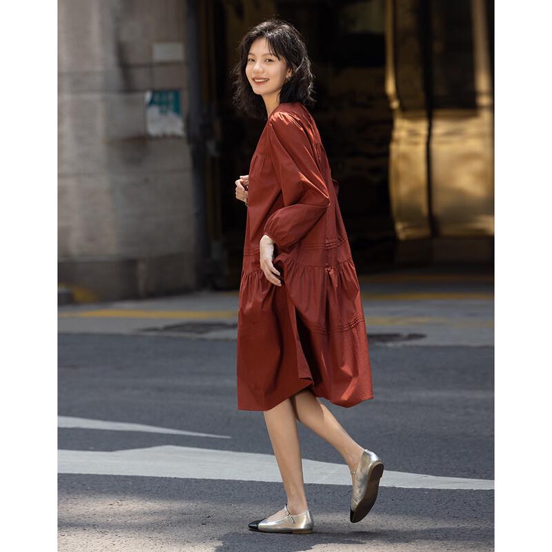 

DeMana Elegant Relaxed Fit Patchwork Long Dress M