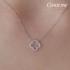 14kgf Cubic Clover Feminine Necklace 92.5 Silver