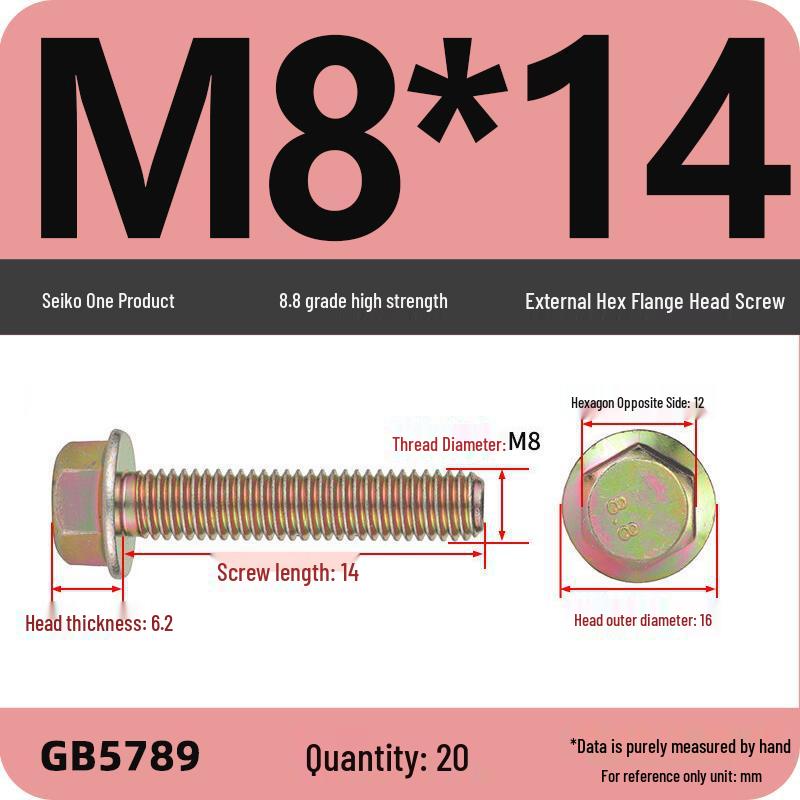Verzinkter Sechskantflanschschraube mit Scheibe, Güte 8.8, M5-M12