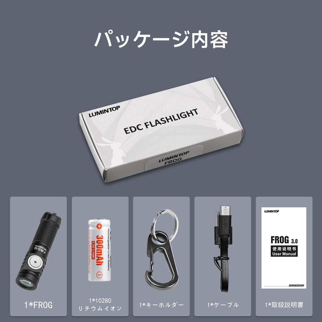 LUMINTO Rechargeable Key Light, Ultra-Compact and Lightweight Keychain Torch (Frog V3.0)