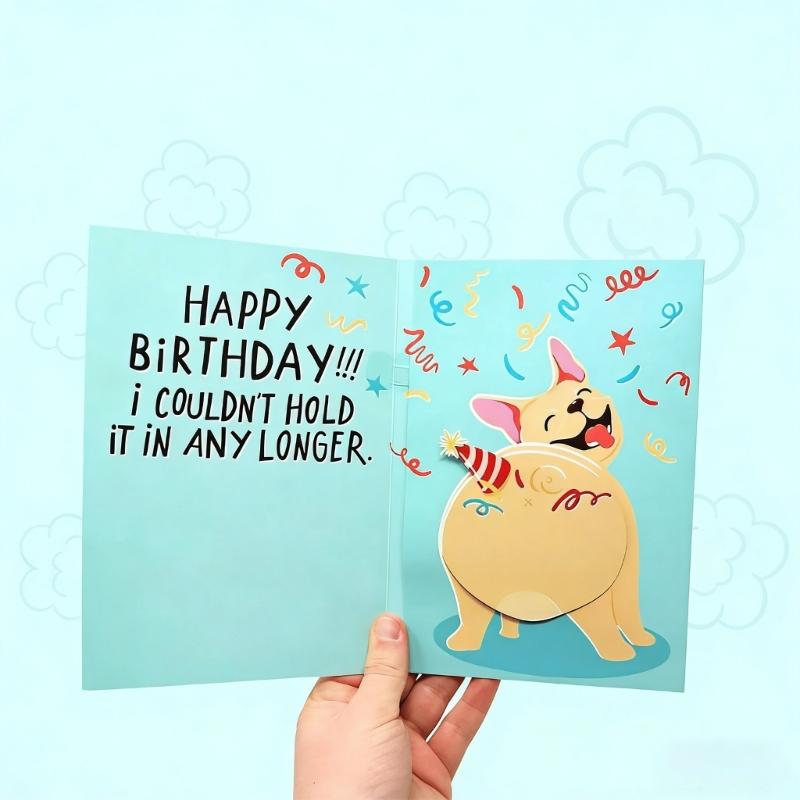 Handmade Greeting Card Elegant Birthday Card Dog Themed Blank Card Suitable For Festives Event And Parties