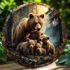 Iron Bear Family Wall Art Rustic Wilderness Print Metal Art Decor Indoor Outdoor Home Bar Cafe Office