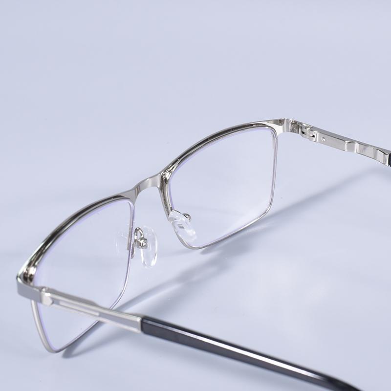 Anti Blue Light Men's Reading Presbyopia Glasses Metal Material Full Glasses Frame Business Eyeglasses For Men's Square Double Color Reading