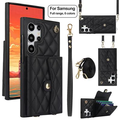 Crossbody Wallet Phone Case for Samsung Galaxy S23 S22 Plus Note 20 Ultra S21 FE A13 A52 A53 A14 A54 Card Holder Leather Cover