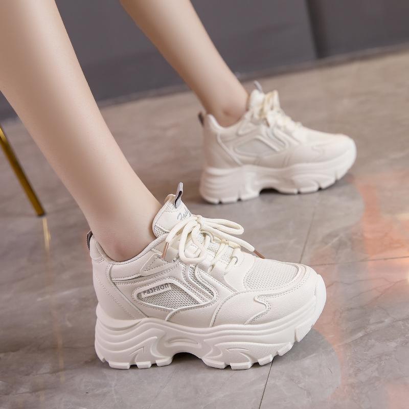 22 Years of Inner Height Increase, New Autumn Platform Dad Shoes, Mesh Sneakers