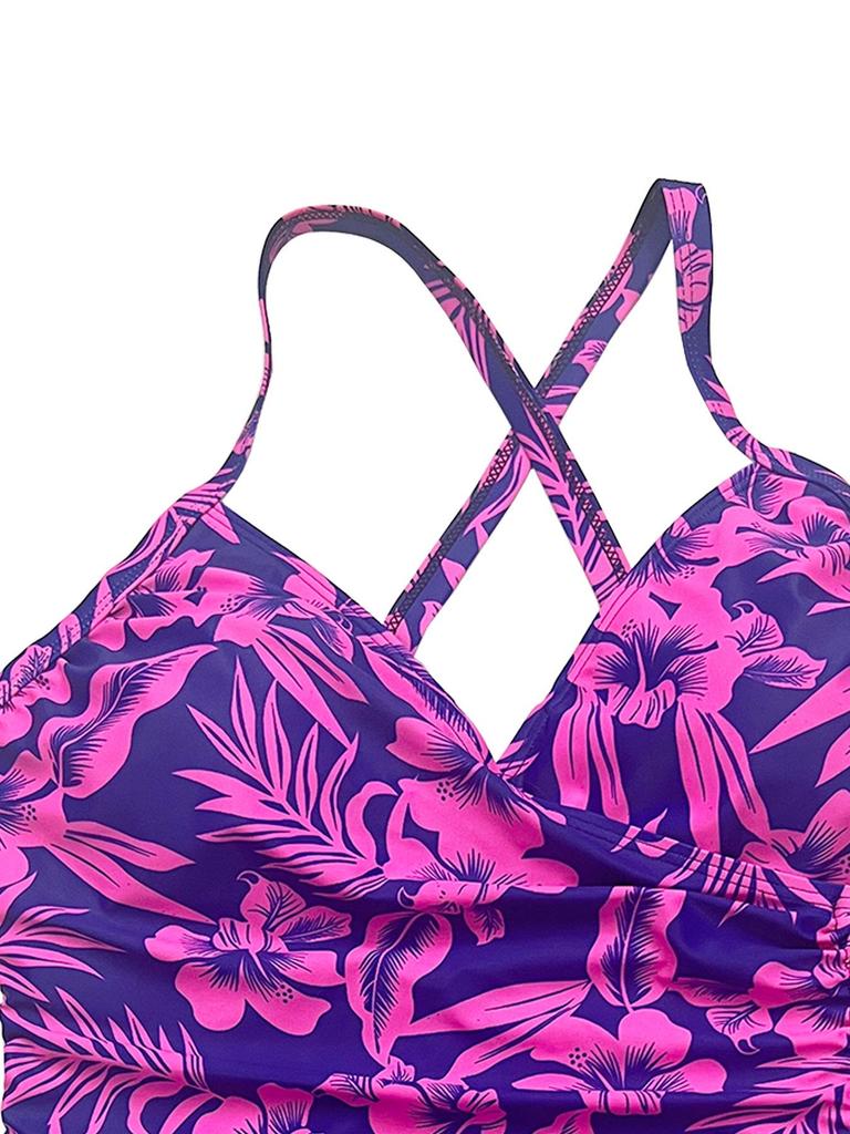 Plus Size Slimming One-Piece Swimsuit – Fashionable Print