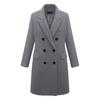 Women Winter Coat Double-breasted Turn-down Collar Long Sleeves Outerwear Thick Warm Pockets Solid Color Office Casual Party Overcoat
