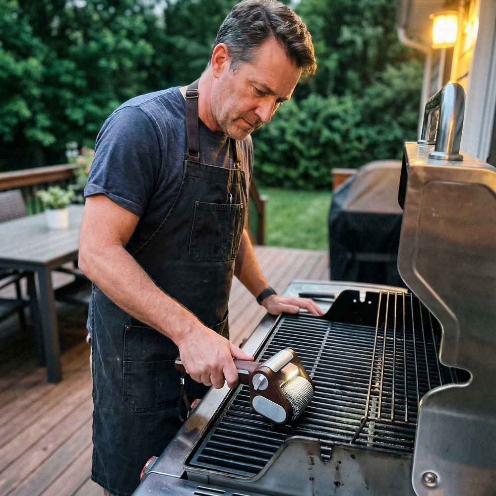 Met LED-licht Rolgrill Reiniger Borstel Roestvrij Staal BBQ Reinigingsborstel Buiten Koken