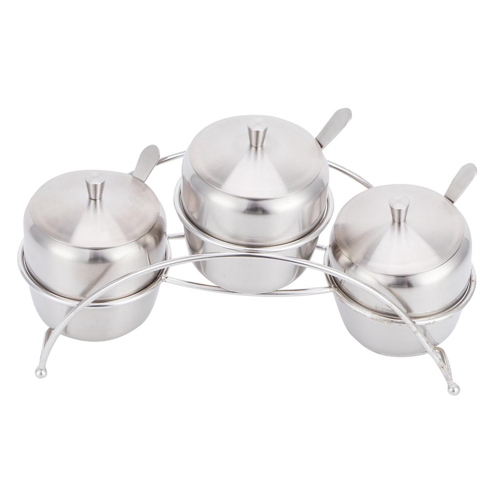 304 Edelstahl Gewürz Topf Gewürz Container Salz Zucker Box Lagerung Spice Rack Set