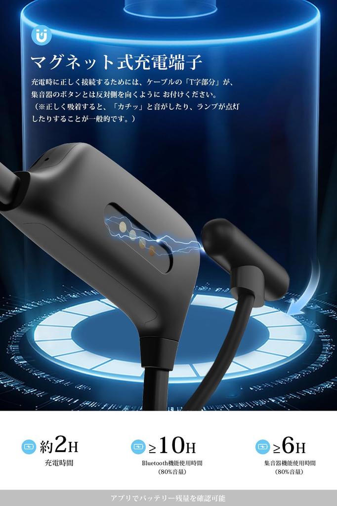 FIIL Bone Conduction Hearing Amplifier for Seniors, BT5.3, No-Ear Noise Reduction, Magnetic Charging, 5 Volume Levels, 4 Modes, Phone/Music Compatible