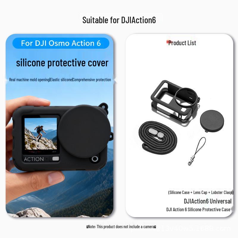 DJI Action6 Silicone Protective Case - Anti-Drop, Anti-Scratch, Soft Shell for Camera Body