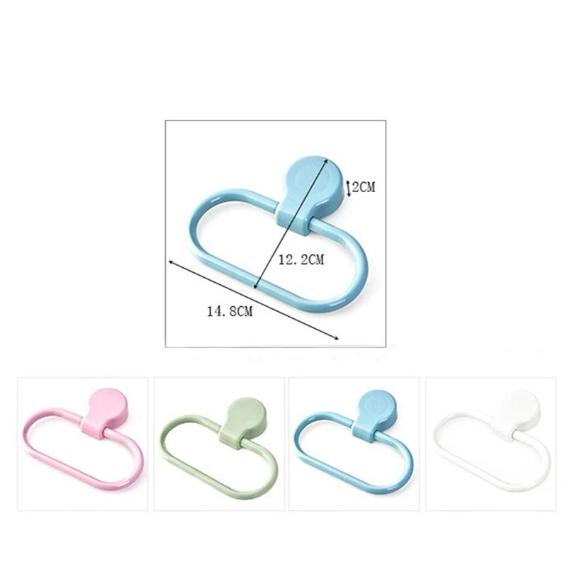 Wall Mounted Rack Bathroom Hanging Washcloth Storage Ring Towel Rack Punch-Free Towel Storage Rack Wall-Mounted