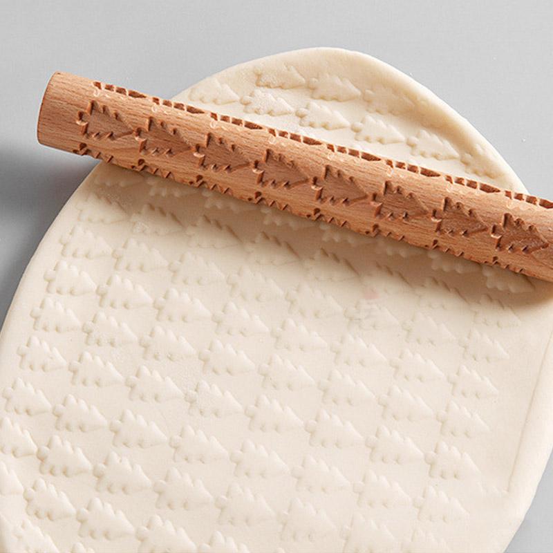 

1PC Stone Embossed Rod Flower Pattern Reliefs Wooden Texture Roll Mud Roll Pottery Art Ceramic Tree