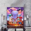 Disney Diamond Painting Jasmine and The Night Castle Illustration Wall Decoration Embroidery Full Diamond Cross Stitch DIY Gift Home Decoration