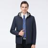 Men's Plus Size Double-sided Stand Collar Jacket - Business Casual Spring/Autumn Wear for Middle-aged Dads