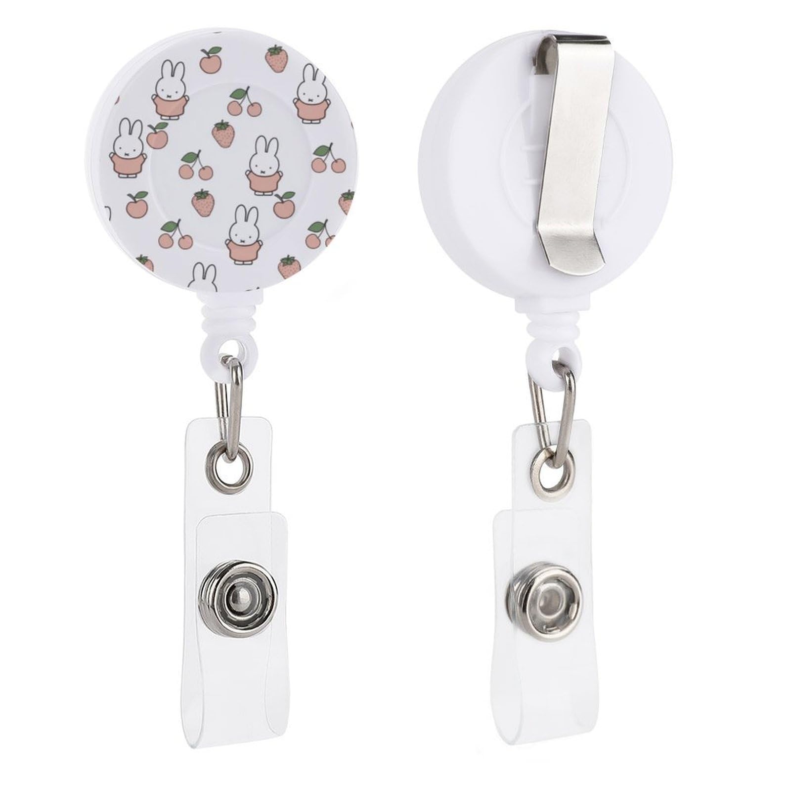 

Милый кролик Миффи Маленькое животное Аниме Подвесной бейдж-ролик Брелок-ролик Прочный металлический трос Выдвижной ремешок-ролик Клипса-ролик для ID сотрудника, для пассажира