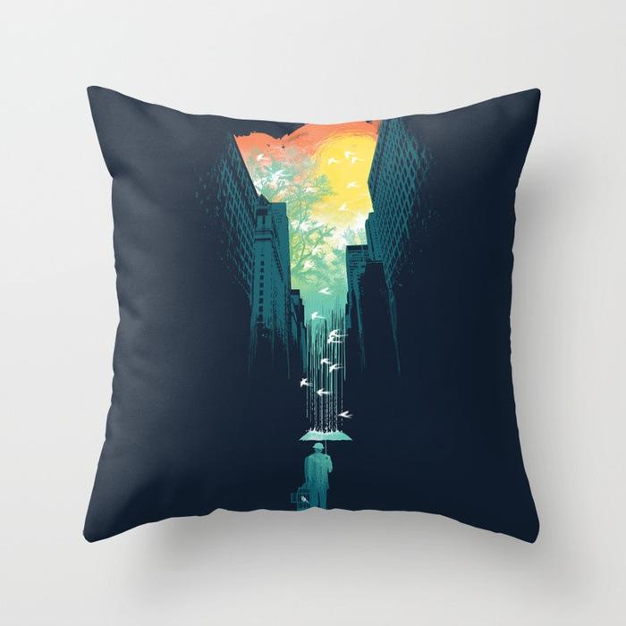 Car Waist Pillow Sofa Pillow Case Cartoon Sunrise Pattern Car Cushion Pillow Soft