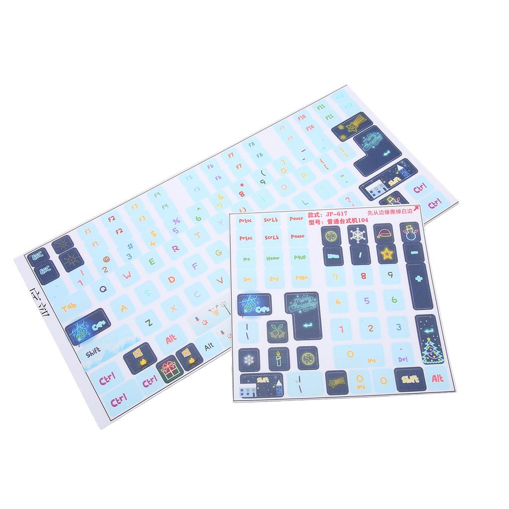 Keyboard Stickers PVC Cartoon Style DIY Decorative Keycaps Stickers for General Desktop Computer 84
