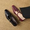 Fashion New Spring/Summer Genuine Leather Women Pumps Shoes for Women Fashion Rivet Square Toe Mary Jane Shoes Women Handmade High Heels