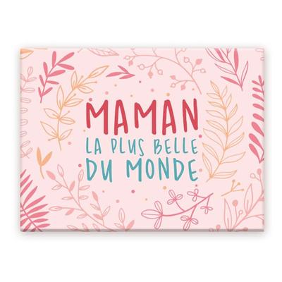 [A3615] - Ceramic Magnet 'Maman' Pink (most Beautiful Mom In the World) - 8x6cm
