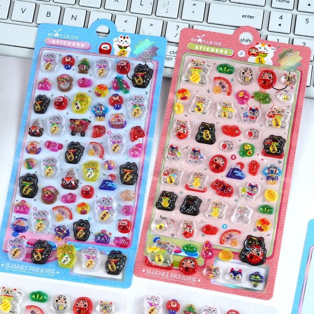 Cartoon Style Japanese Style Stickers Cute 3D Sticker Cute 3D Relief Stickers for Diary Decor