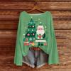Women's Casual Fashion Round Neck Top Christmas Print Long Sleeve Knit Pullover