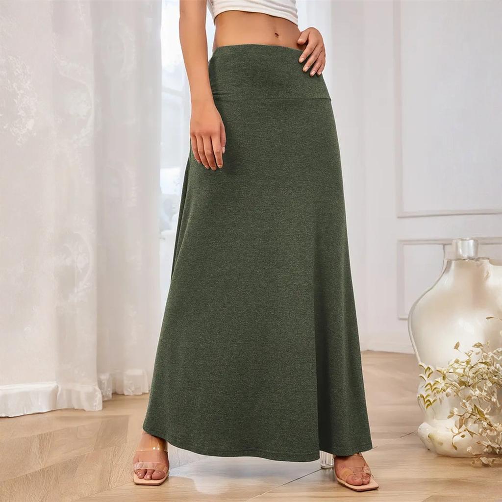 Women's Elegant And Fashionable Knitted -color Midi Skirt